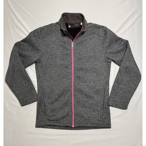 Spyder Jacket Womens Medium Gray Full Zip Knit‎ Mock Neck Outdoor
